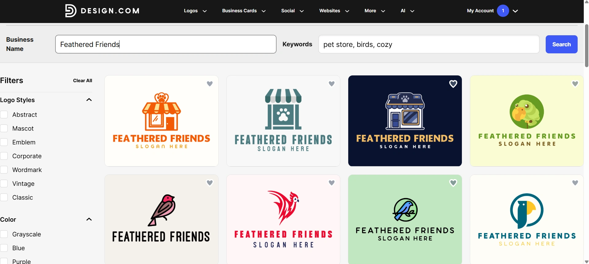 Choose from the designs available. available-design-Design.com-review